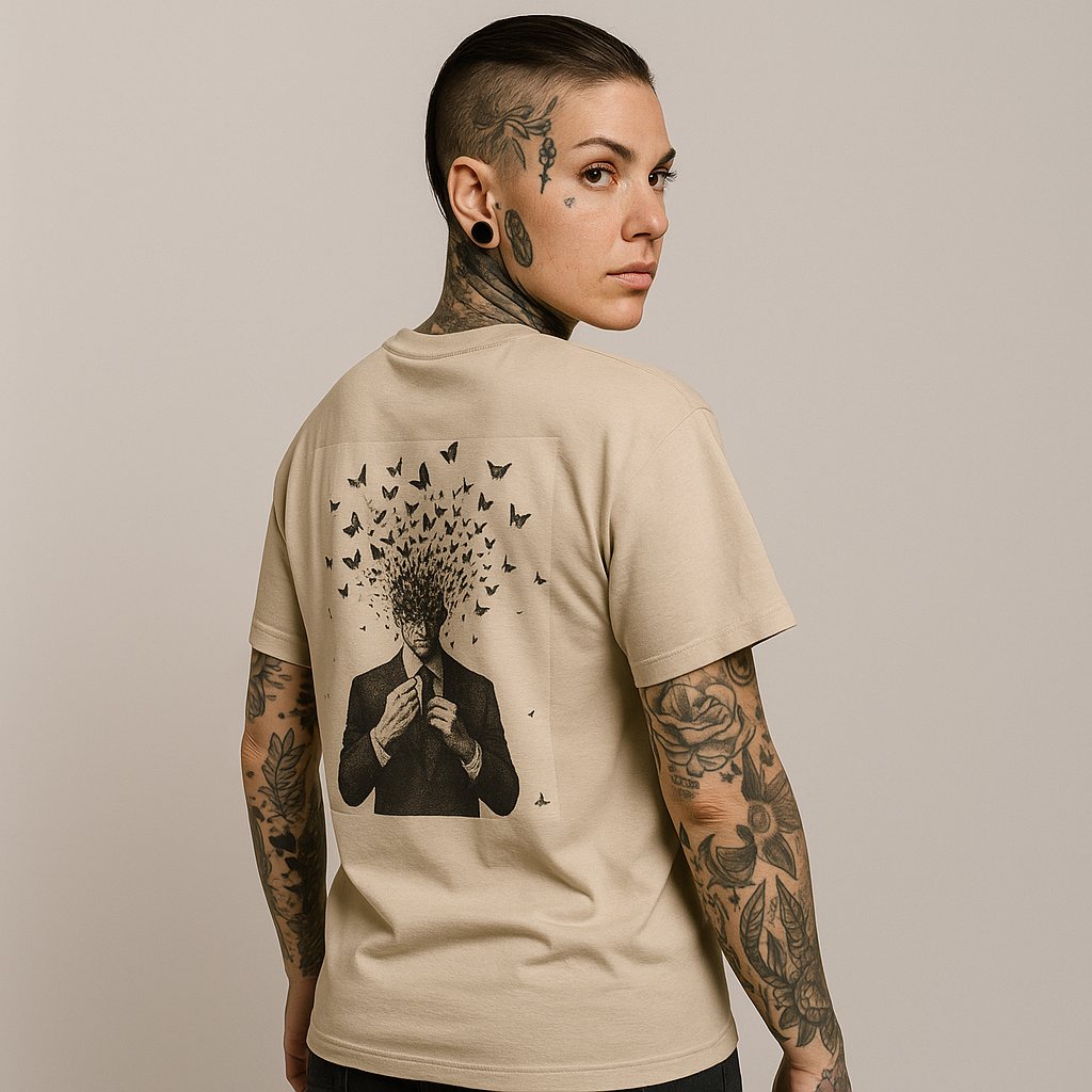 "WILD_MIND" back print Heavy fabric T-Shirt