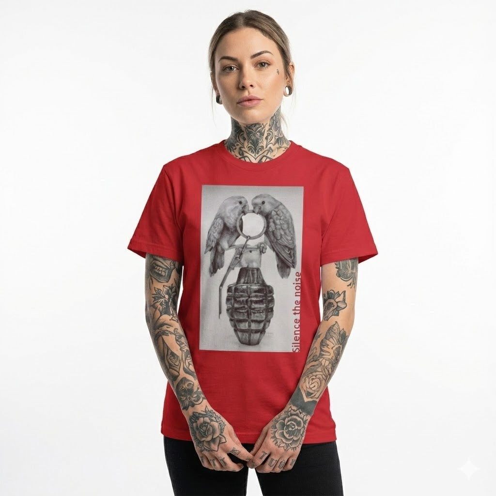 "SILENCE" back print Heavy fabric T-Shirt